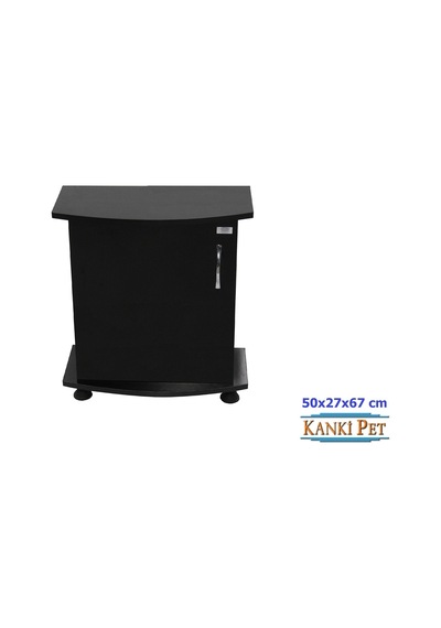 Kanki Pet 50 Cm MDF Bombeli Akvaryum Sehpa Siyah 50x27x67 Cm