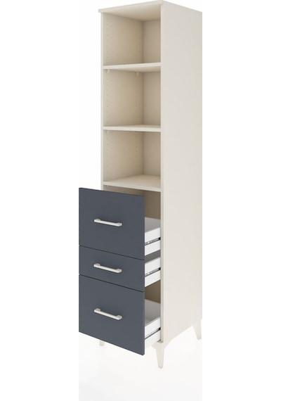 Hyperion Dolap 3 Raflı 3 Çekmeceli 44x44x195 Aytaşı-antrasit Aytaşı