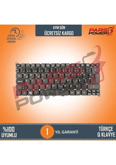 Acer Uyumlu Aspire S3-331, S3-371, S3-391 Notebook Klavye Siyah Tr
