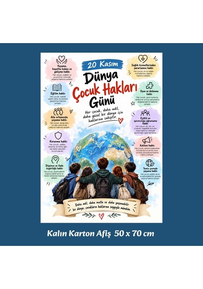 Dünya Çocuk Hakları Günü 50x70 Cm Karton Afiş Tüm Yaşlar