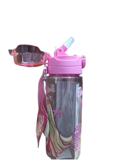 Wieggle 3409 Barbie Tritan 500 Ml Kilit Kapaklı Ve Pipetli Matara Lisanslı Üründür. Açık Pembe