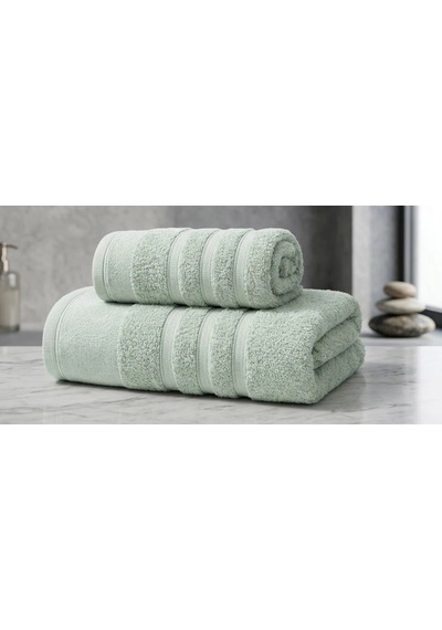 Ayla %100 Pamuklu 2 Parça Ultra Emici Konfor Banyo Havlu Seti Yeşil