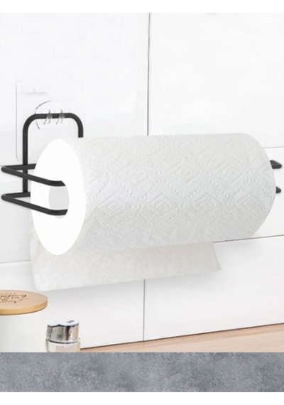 Kendiliğinden Yapışkanlı Krom Paslanmaz Metal Havlu Kağıtlık Aparatı Siyah Diğer