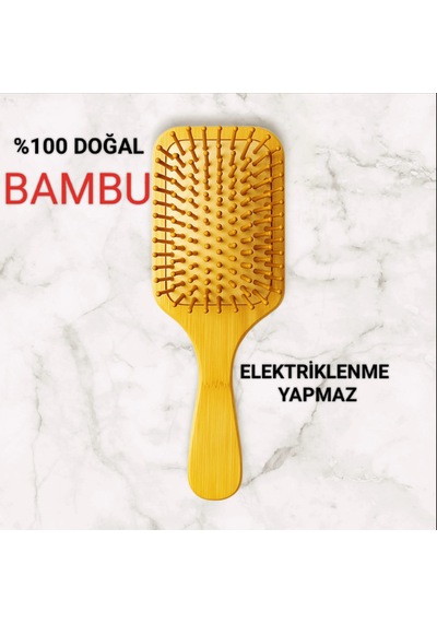 5 Adet Büyük Boy Bambu Tarak Bambu Uç Ve Bambu Gövde Elektriklenme Yapmaz 001
