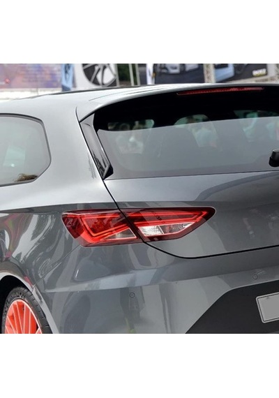 Leon Mk3 Uyumlu Arka Cam Kenar Spoiler Seti Parlak Siyah 2013-2019 5 Ka
