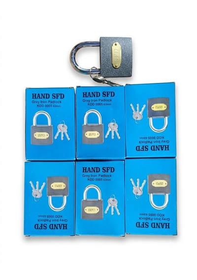 Hand Sfd 6 Lı Anahtarlı 63mm Siyah Demir Asma Kilit