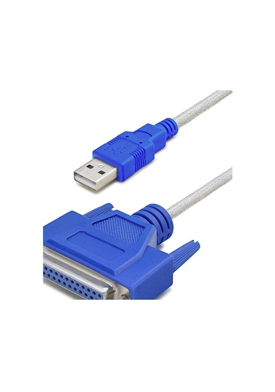 Usb To Paralel Lpt Yazıcı Dönüştürücü Kablosu 1.3 M - Silver Mavi Hdx7531 Evimdeyokyok