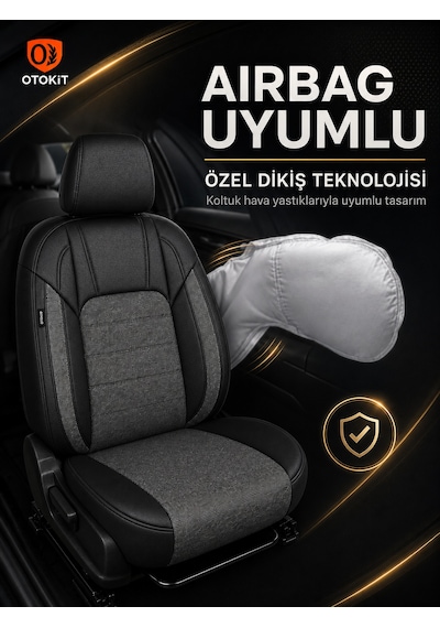Opel Combo 2011 - 2025 Uyumlu Koruyucu Gri Oto Koltuk Kılıfı 46564789