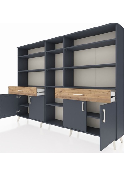 Arges Dolap 12 Raflı 2 Çekmeceli 4 Kapaklı 220x30x163 Antrasit-antrasit/çam Antrasıt/atlas Çam - Antrasıt Arges Dolap 12 Raflı 2 Çekmeceli 4 Kapaklı 220x30x163 Antrasit-antrasit/çam Antrasıt/atlas Çam - Antrasıt