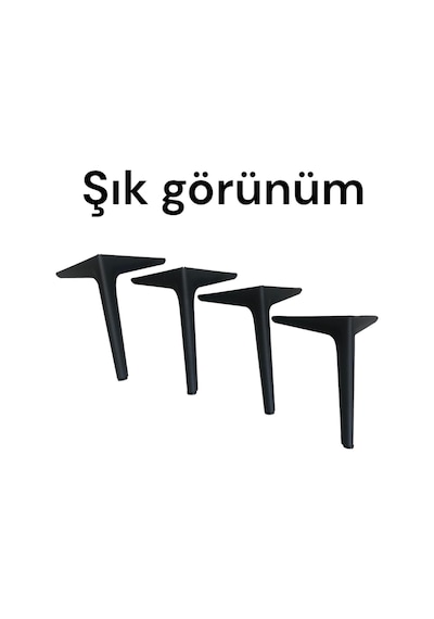 Yaren Home Dizayn Metal Koltuk, Kanepe, Dolap, Berjer, Tv Ünitesi Ayağı 20 Cm Siyah Model 5