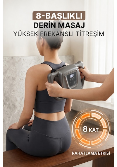 Masaj Aleti Taşınabilir Isıtmalı Çok Başlıklı Elektrikli Boyun Omuz Sırt Masaj Cihazı Led Ekranlı Diğer