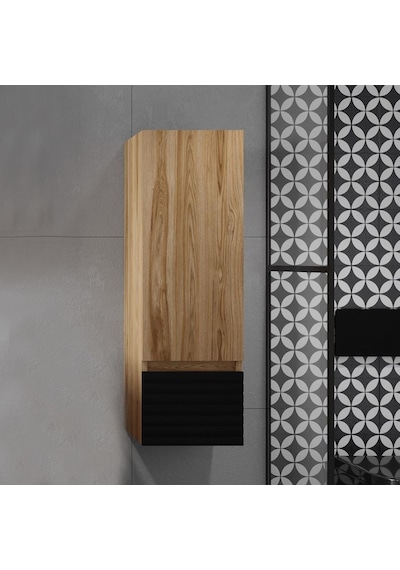Denko Taylan 30 Cm Mdf Siyah Banyo Boy Dolabı Siyah