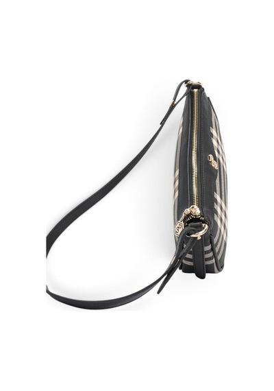 Silver & Polo Silver Polo Siyah - Siyah Çizgili Ekose Kadın Çapraz Çanta Sp1274