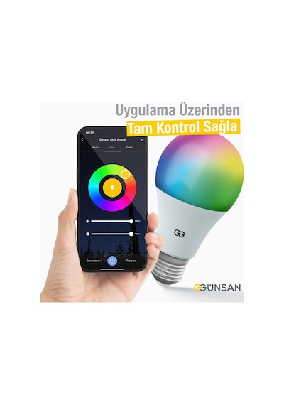 Akıllı Wifi Led Ampul Rgb Çok Renkli Tuya Ve Smart Life Uygulama Destekli 9w 2700k-6500k Ayarl Diğer