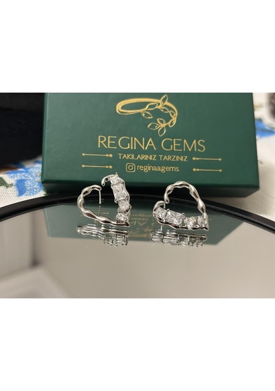 Golden Cascade Crystal Hoop Küpe Gümüş