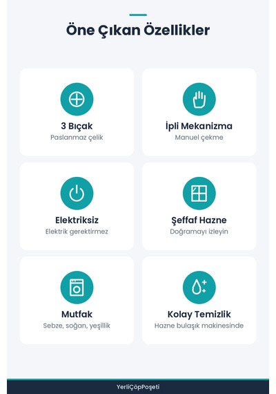 İpli El Rondosu - 3 Bıçaklı - Manuel Doğrayıcı