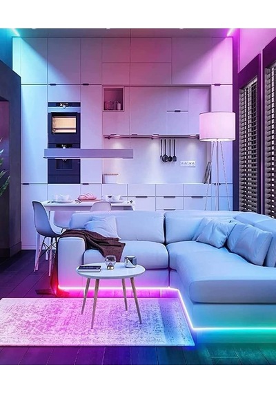 Rgb Serit Isik Aydinlatma 5 Metre Led Animasyonlu Tak Çalistir Kumandali Trafolu