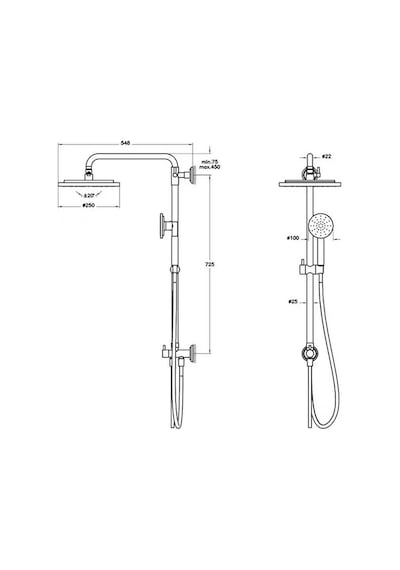 VitrA Origin Cl Duş Kolonu - Mat Siyah A4579336 Mat Siyah