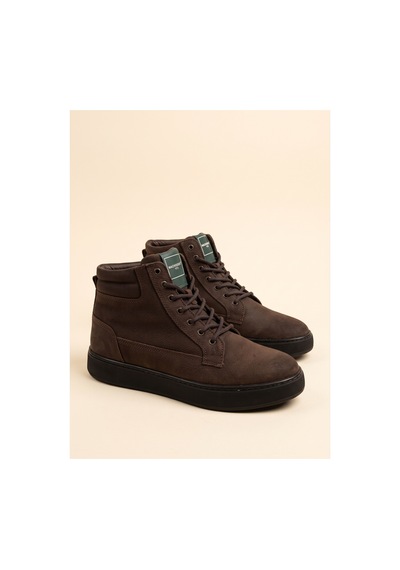 Bafaş Ayakkabı 038616 Kahve Hakiki Dana Derisi Erkek Günlük Sneaker Kahverengi