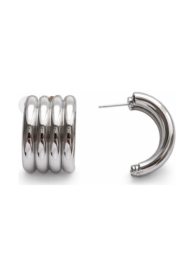 Çelik 4 Bombe Küpe Silver