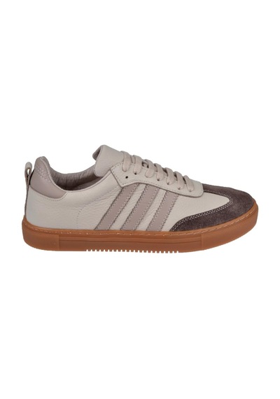 Floor Hakiki Deri Kadın Spor Ayakkabı Sneaker Mak-3020 Vizon Vizon