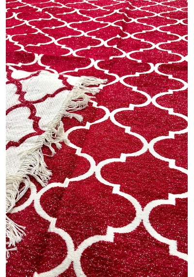Kilim Paspas Çok Amaçlı Halı Makinede Yıkanabilir Toz Yapmaz Kırmızı