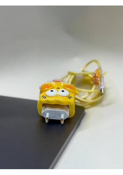 Sweety iPhone Uyumlu Kablo Ve Başlık Koruyucu Set Sarı