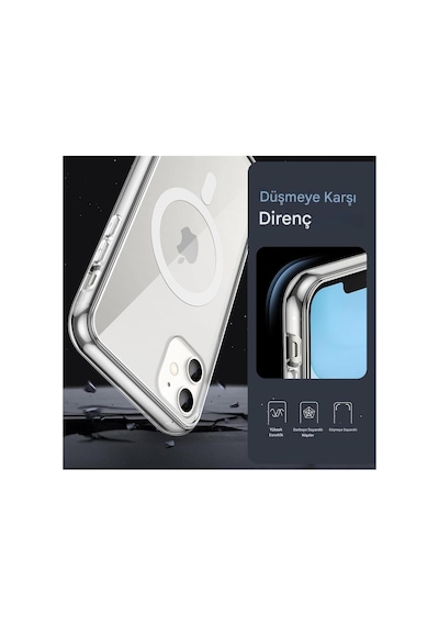 Apple iPhone Uyumlu 11 Şeffaf Magsafe Kılıf Mtl Safe
