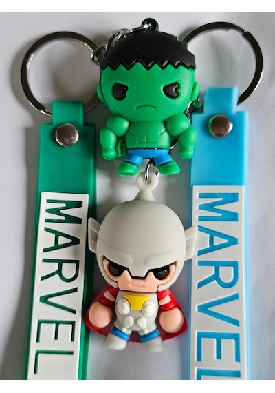 Hulk Ve Thor Silikon Çift Anahtarlığı Ve Çanta Aksesuarı