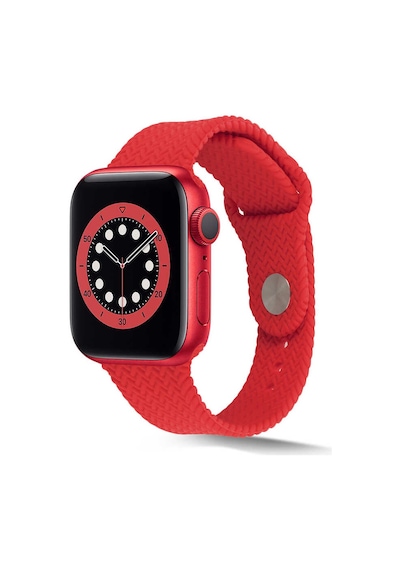 Ekılıf - Apple Uyumlu  Watch 42mm - Kordon Silikon Kordon Krd-37 - Kırmızı