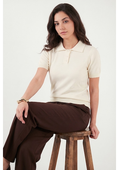 Lela Bayan Polo Yaka Kazak 4617056 Ekru