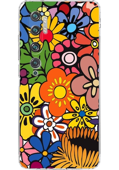 Xiaomi Mi Note 10 İle Uyumlu Retro Color 2 Kamera Korumalı Şeffaf Kılıf Şeffaf