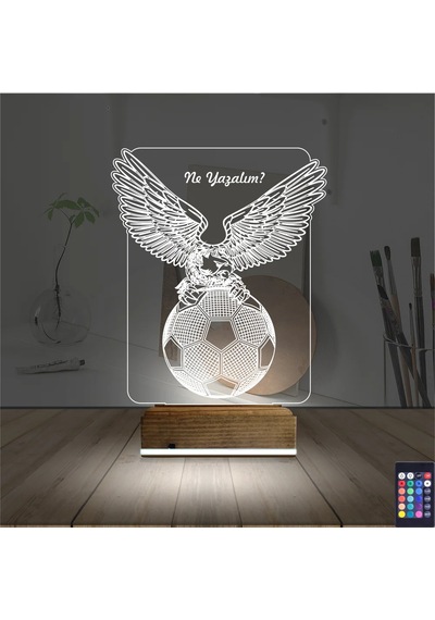 Luvivia Kartal Futbol Topu Kişiye Özel 3d Lamba - Masa Gece Lambası Şeffaf