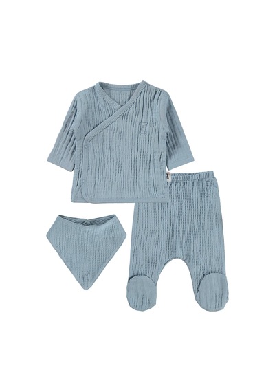 Civil Baby Ayıcık Baskılı Zıbın Takımları - Mavi