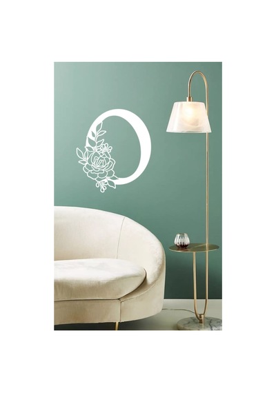Ahşap Çiçek Işlemeli O Harfi Duvar Dekoru 30 Cm Mdf Tablo