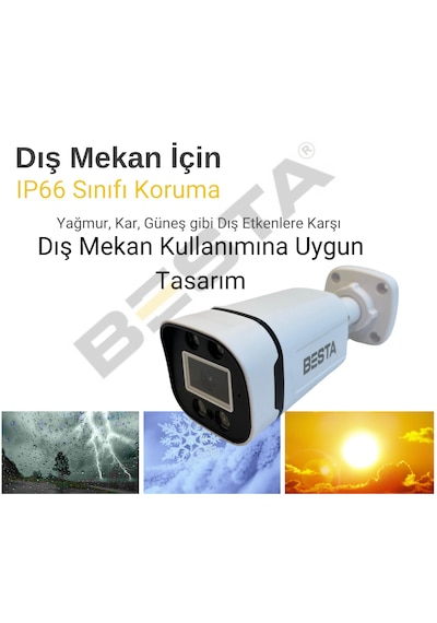 5mp 1440p Warm Led 4 Kameralı 320gb Hdd Güvenlik Kamerası Seti