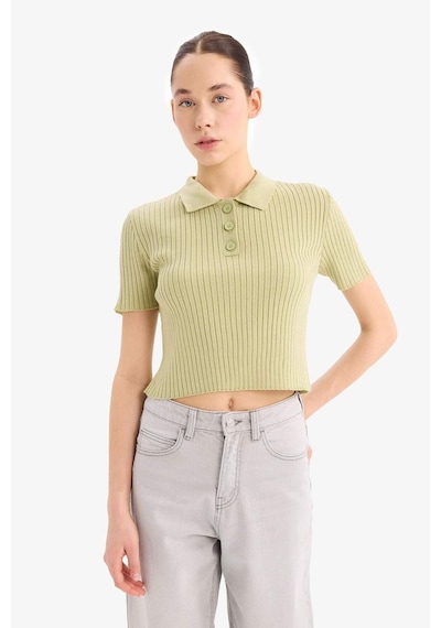 DeFacto Slim Fit Dar Kesim Polo Yaka Kısa Kollu Triko Tişört N9752AZ24SPGN744