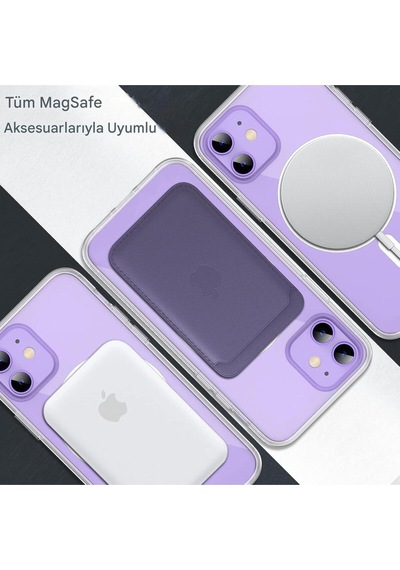 Apple Uyumlu iPhone 12 Şeffaf Magsafe Kılıf Şeffaf