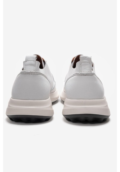 Marcomen Erkek Kalın Tabanlı Bağcıklı Sneaker Ayakkabı Gerçek Deri Mc 21027 Beyaz