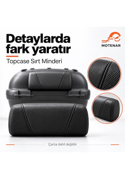 Motenar Topcase Çanta Sırt Dayama Minderi Cırtlı Siyah