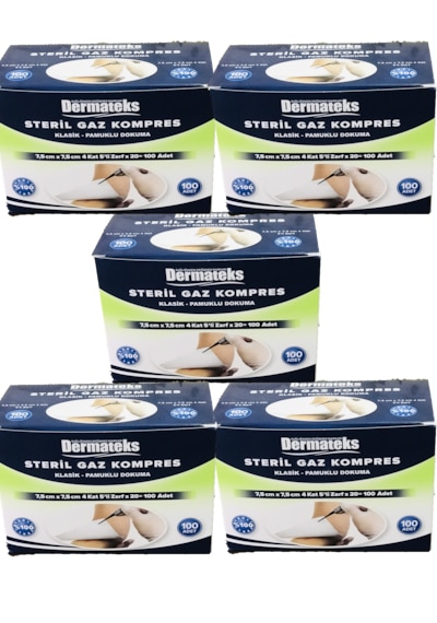 Dermateks 7.5cm X 7.5cm Steril Sargı Bezi 100'lü 5 Kutu