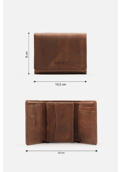 Mafi Magnetic Hakiki Deri Mıknatıslı Unisex Cüzdan Zarif Ve Güvenli Tasarım Taba