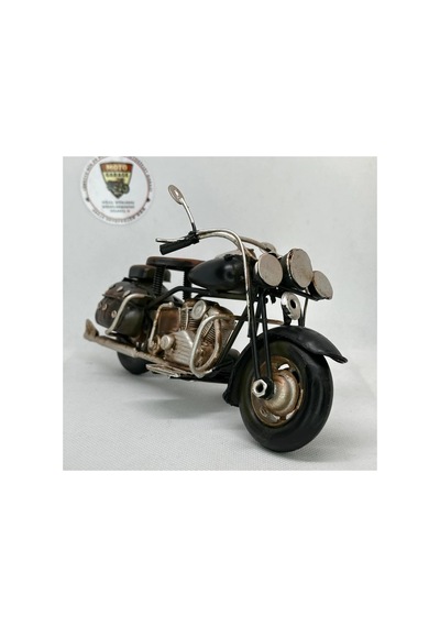 El Yapımı Siyah Chopper Metal Motosiklet Biblosu Retro Koleksiyonluk Cruiser Figür