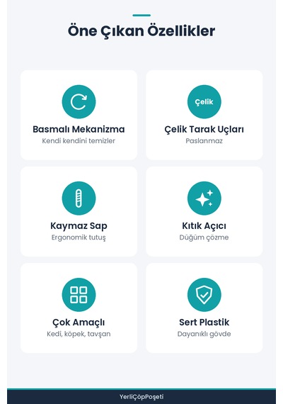 Pratik Evcil Hayvan Kıtık Açıcı Tarak - Basmalı - Kendi Kendine Temizlenebilen - Tüy Toplama