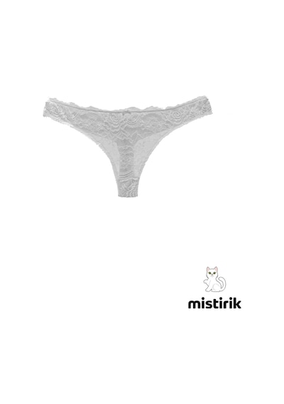 Masara Model Tanga Desenli Ve Esnek Spor Külot Beyaz Renk Beyaz