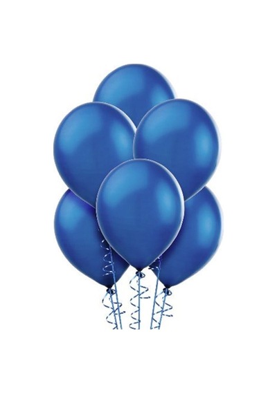 Lacivert Metalik Balon 20 Adet Gri