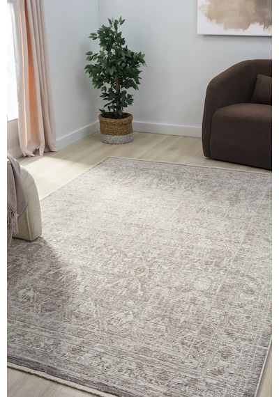 Seyran Halı Peru 10200 Bej Polyester Makine Halısı