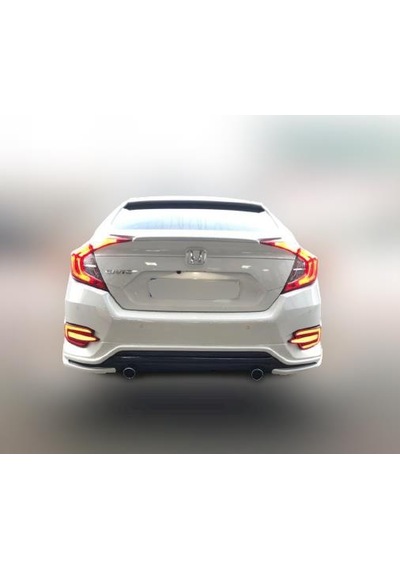 Honda Civic Uyumlu 2016-2019 Astarlı Işıksız Spoiler