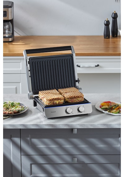 Homend Grilliant 1344h Inox Gövdeli, Döküm Çıkarılabilir Plakalı Tost Ve Izgara Makinesi