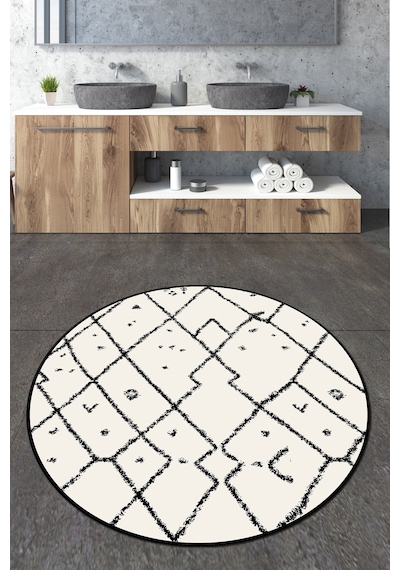 Dalmata Çap Banyo Halısı Djt 200x200 cm, Banyo Halısı , Banyo paspası yıkanabilir